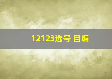 12123选号 自编